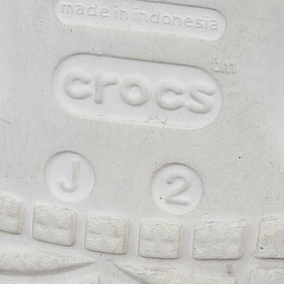 Crocs Girl's Off White Classic Adjustable Slip-On EVA Casual Clogs Size 2 - Picture 6 of 7